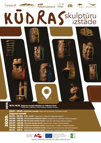 Kūdras skulptūras dodas ceļojošajā izstādē pa Jelgavas un Ozolnieku novadiem