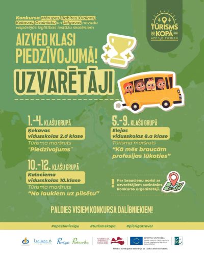 Noskaidroti skolēnu konkursa „Aizved klasi piedzīvojumā!” uzvarētāji