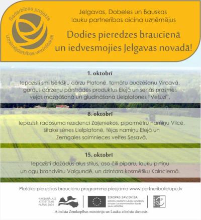 Dodies pieredzes braucienā un iedvesmojies Jelgavas novadā!