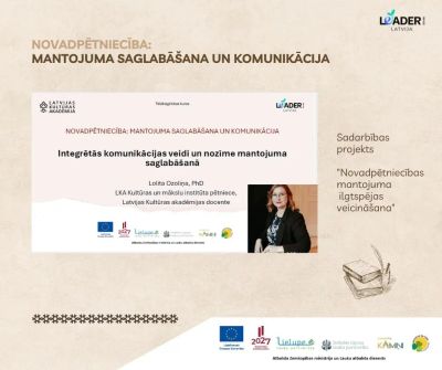 Kultūras mantojuma pieejamība. Komunikācijas veidi un prakses